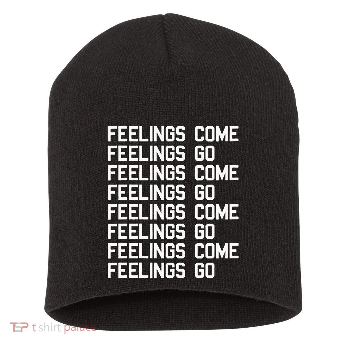 Feelings Come Feelings Go Positive Affirmation Mantra Short Acrylic Beanie