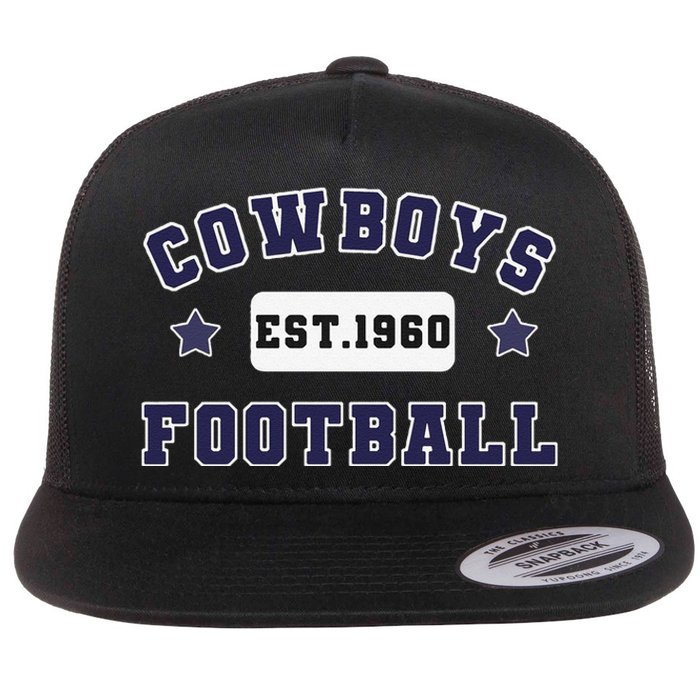 Funny Cowboys Football Est 1960 Flat Bill Trucker Hat