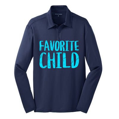 Favorite Child Funny Novelty | Mom/Dad's Favorite Silk Touch Performance Long Sleeve Polo