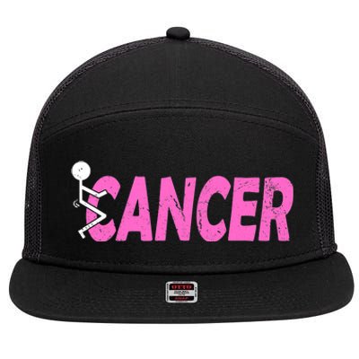 Funk Cancer Funny Breast Cancer For Women Cancer Survivor 7 Panel Mesh Trucker Snapback Hat