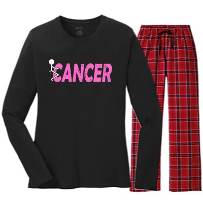 Funk Cancer Funny Breast Cancer For Women Cancer Survivor Women's Long Sleeve Flannel Pajama Set 