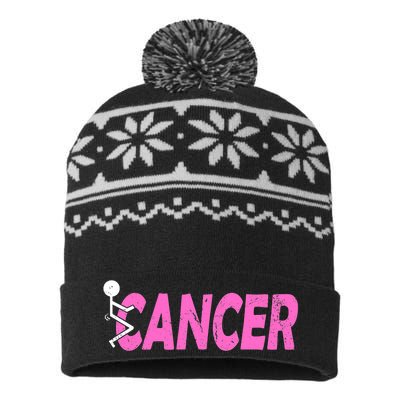 Funk Cancer Funny Breast Cancer For Women Cancer Survivor USA-Made Snowflake Beanie