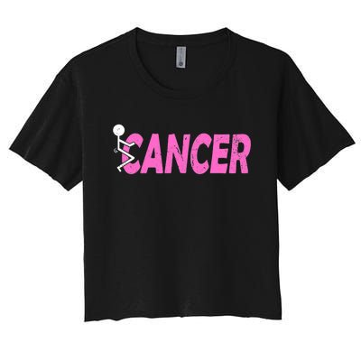 Funk Cancer Funny Breast Cancer For Women Cancer Survivor Women's Crop Top Tee