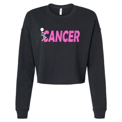 Funk Cancer Funny Breast Cancer For Women Cancer Survivor Cropped Pullover Crew