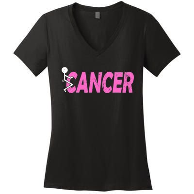 Funk Cancer Funny Breast Cancer For Women Cancer Survivor Women's V-Neck T-Shirt