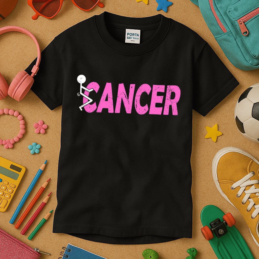 Funk Cancer Funny Breast Cancer For Women Cancer Survivor Kids T-Shirt