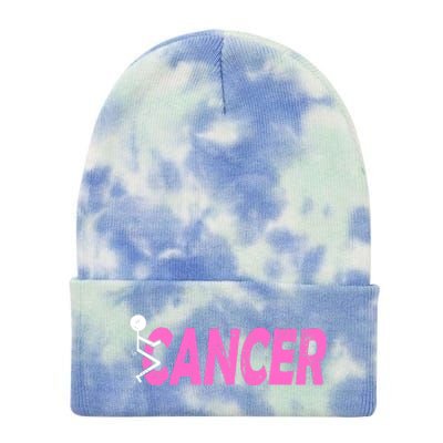 Funk Cancer Funny Breast Cancer For Women Cancer Survivor Tie Dye 12in Knit Beanie