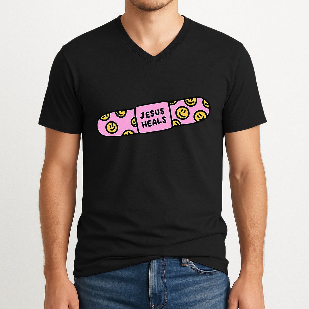 Funny Christian Faith Healer Healing V-Neck T-Shirt
