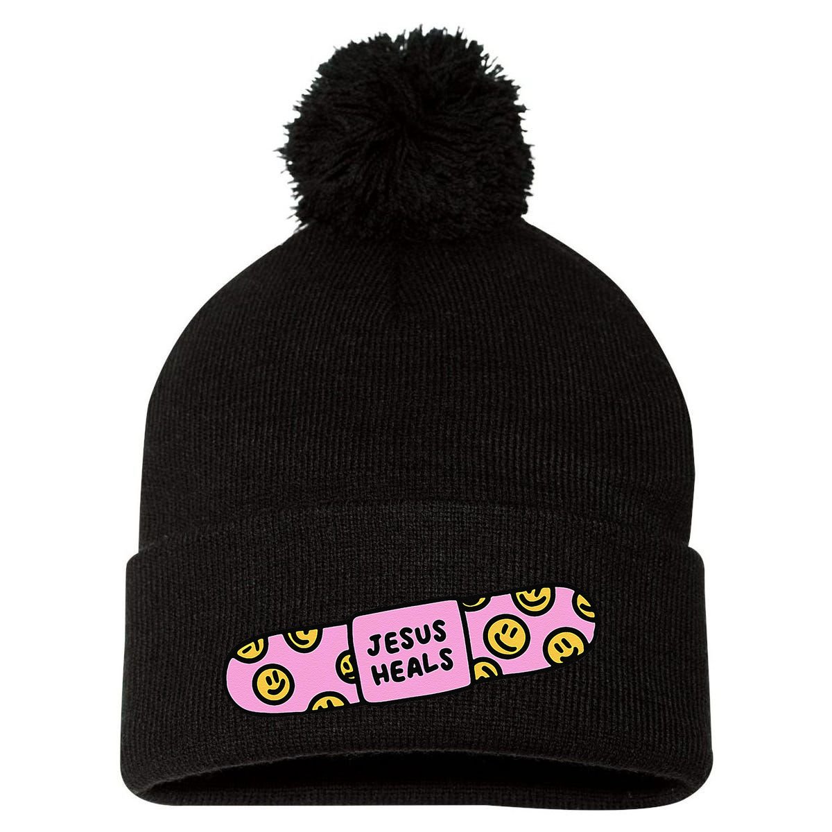 Funny Christian Faith Healer Healing Pom Pom 12in Knit Beanie