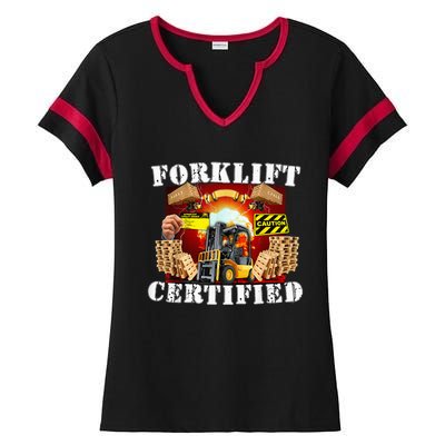 Forklift Certified Funny Forklift Oddly Specific Meme Ladies Halftime Notch Neck Tee