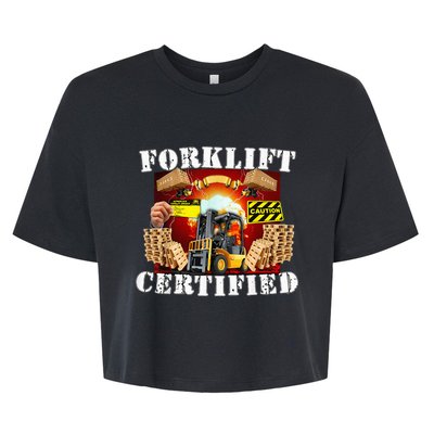 Forklift Certified Funny Forklift Oddly Specific Meme Bella+Canvas Jersey Crop Tee