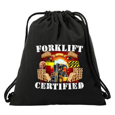 Forklift Certified Funny Forklift Oddly Specific Meme Drawstring Bag