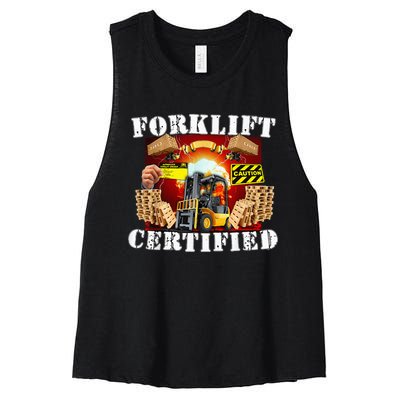 Forklift Certified Funny Forklift Oddly Specific Meme Women's Racerback Cropped Tank