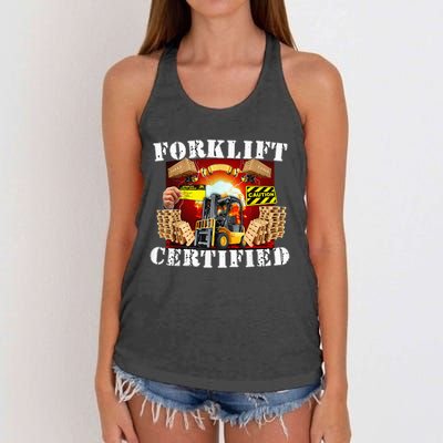 Forklift Certified Funny Forklift Oddly Specific Meme Women's Knotted Racerback Tank