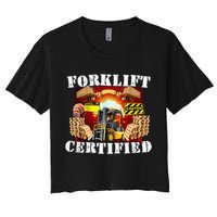 Forklift Certified Funny Forklift Oddly Specific Meme Women's Crop Top Tee