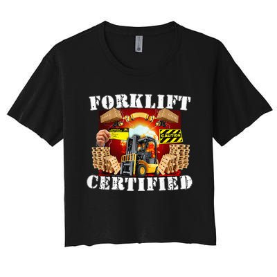 Forklift Certified Funny Forklift Oddly Specific Meme Women's Crop Top Tee