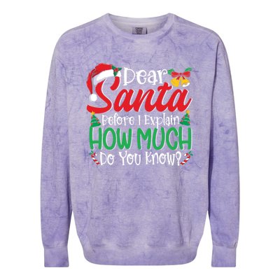 Funny Christmas Funny Gift Adults Dear Santa I Can Explain Funny Gift Colorblast Crewneck Sweatshirt