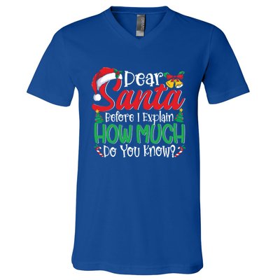 Funny Christmas Funny Gift Adults Dear Santa I Can Explain Funny Gift V-Neck T-Shirt