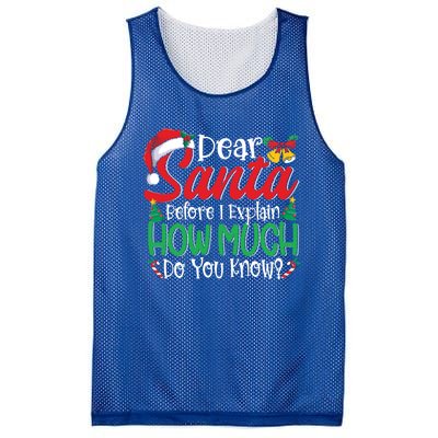 Funny Christmas Funny Gift Adults Dear Santa I Can Explain Funny Gift Mesh Reversible Basketball Jersey Tank