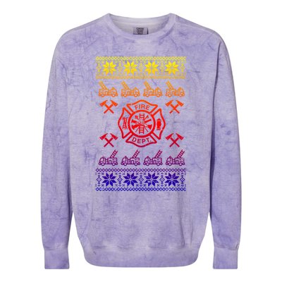 Firefighter Christmas Fire Departt Fire Gift Colorblast Crewneck Sweatshirt