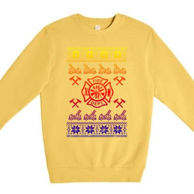 Firefighter Christmas Fire Departt Fire Gift Premium Crewneck Sweatshirt