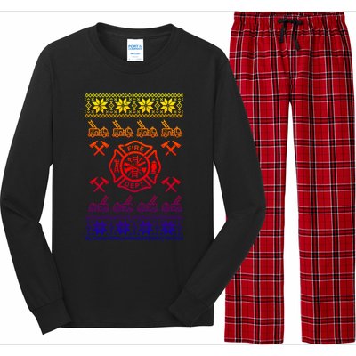 Firefighter Christmas Fire Departt Fire Gift Long Sleeve Pajama Set