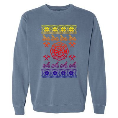 Firefighter Christmas Fire Departt Fire Gift Garment-Dyed Sweatshirt