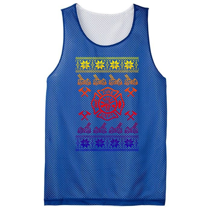 Firefighter Christmas Fire Departt Fire Gift Mesh Reversible Basketball Jersey Tank