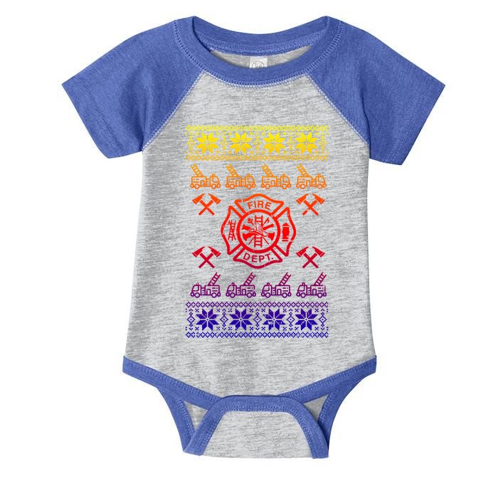 Firefighter Christmas Fire Departt Fire Gift Infant Baby Jersey Bodysuit