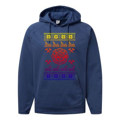 Firefighter Christmas Fire Departt Fire Gift Performance Fleece Hoodie