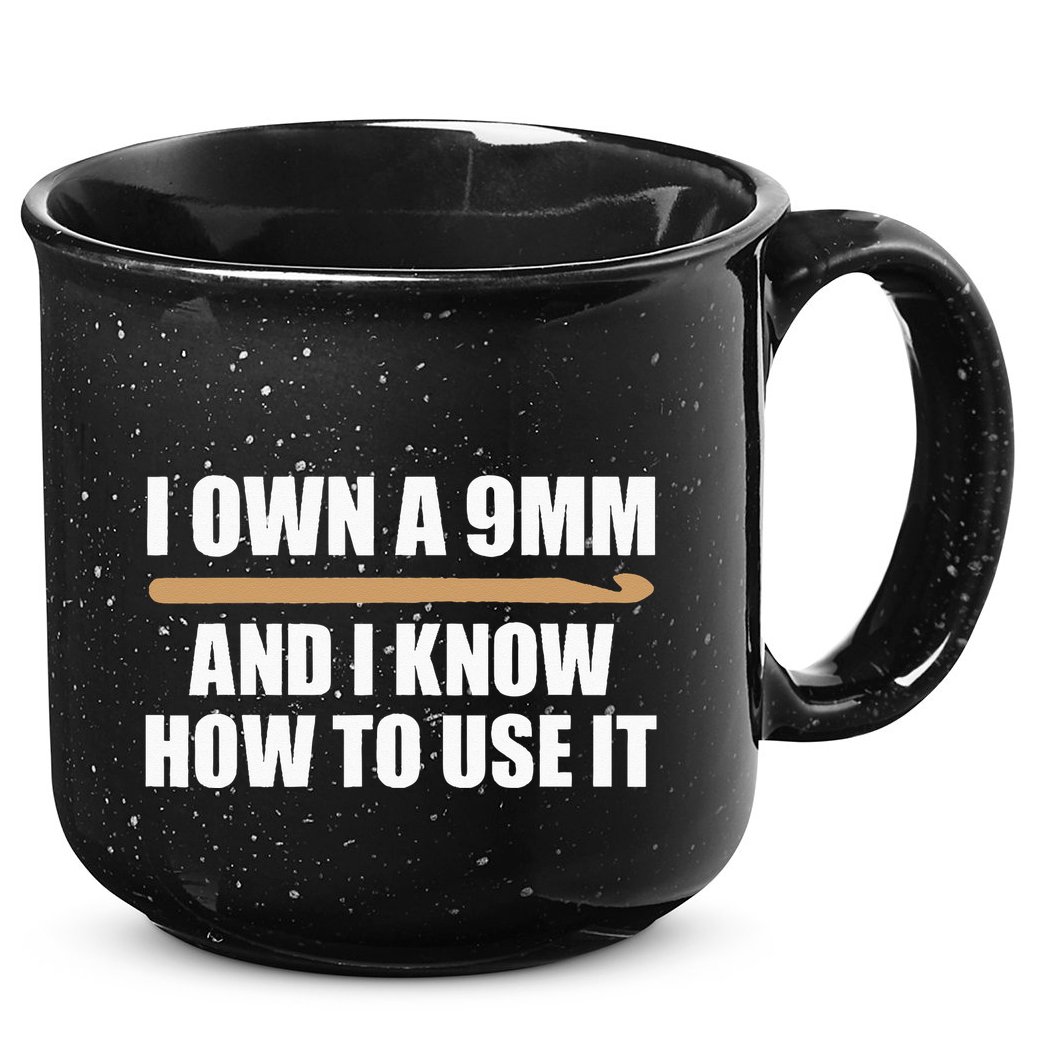 Funny Crochet For  9mm Crochet Hook Yarn Crocheter 15oz Campfire Ceramic Mug