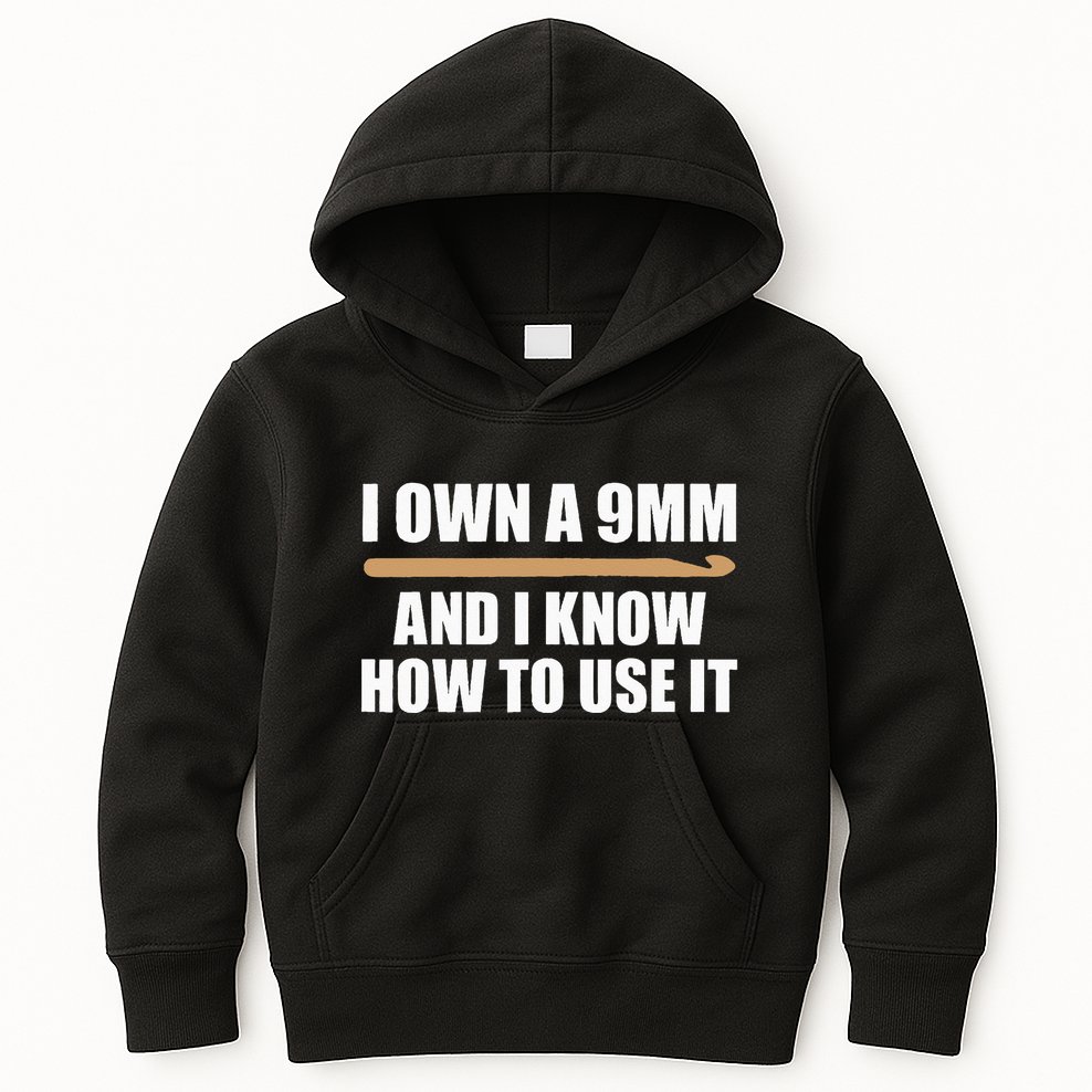 Funny Crochet For  9mm Crochet Hook Yarn Crocheter Kids Hoodie