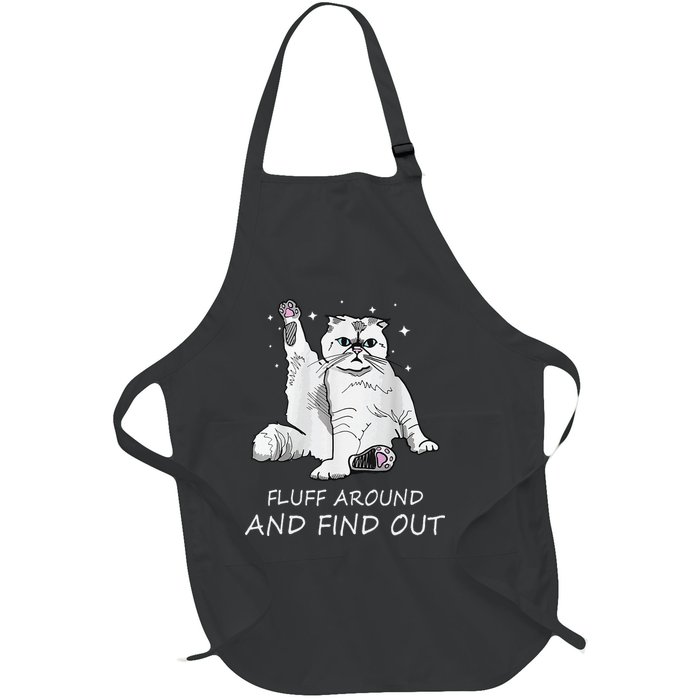 Funny Cat Fluff Around And Find Out Full-Length Apron With Pockets