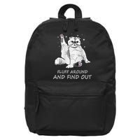 Funny Cat Fluff Around And Find Out 16 in Basic Backpack