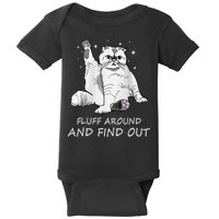 Funny Cat Fluff Around And Find Out Baby Bodysuit