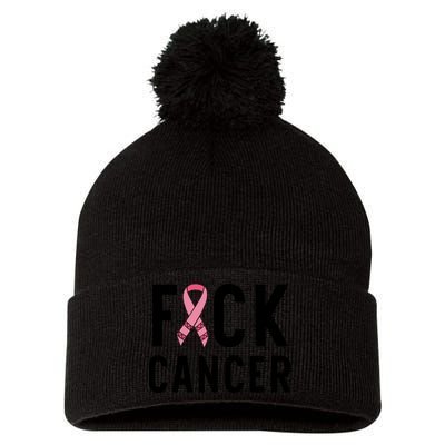 Fuck Cancer Pom Pom 12in Knit Beanie