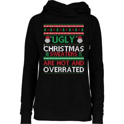 Funny Christmas For Ugly Sweater Party Womens Funnel Neck Pullover Hood