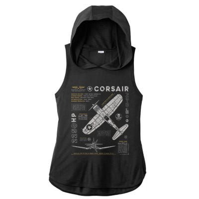 F4U Corsair Ladies PosiCharge Tri-Blend Wicking Draft Hoodie Tank