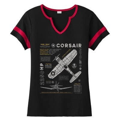 F4U Corsair Ladies Halftime Notch Neck Tee