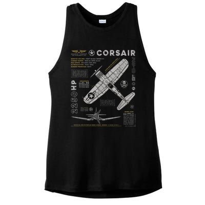 F4U Corsair Ladies PosiCharge Tri-Blend Wicking Tank