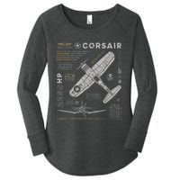 F4U Corsair Women's Perfect Tri Tunic Long Sleeve Shirt