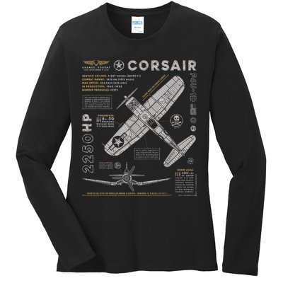 F4U Corsair Ladies Long Sleeve Shirt