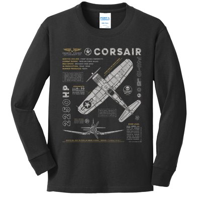 F4U Corsair Kids Long Sleeve Shirt