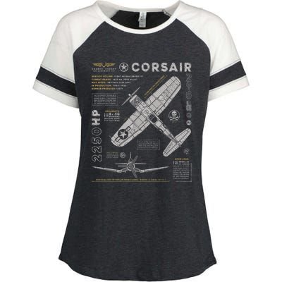 F4U Corsair Enza Ladies Jersey Colorblock Tee