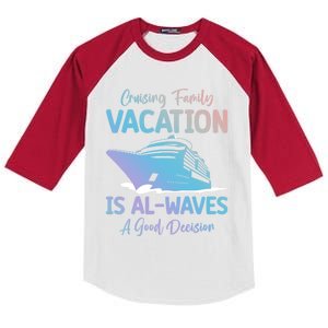 Funny Cruising Family Vacation Cruiser Cruise Ship Gift Kids Colorblock Raglan Jersey