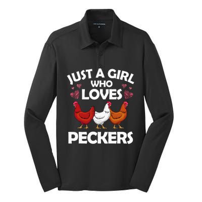 Funny Chicken Farmer Flock Whisperer Silk Touch Performance Long Sleeve Polo