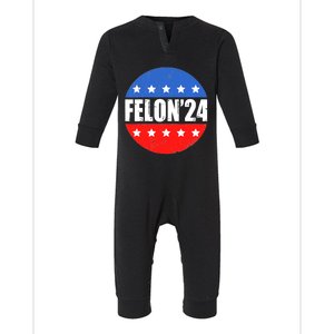 Felon24 Convicted Felon Funny Pro Trump 2024 Infant Fleece One Piece