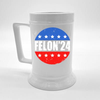 Felon24 Convicted Felon Funny Pro Trump 2024 Beer Stein