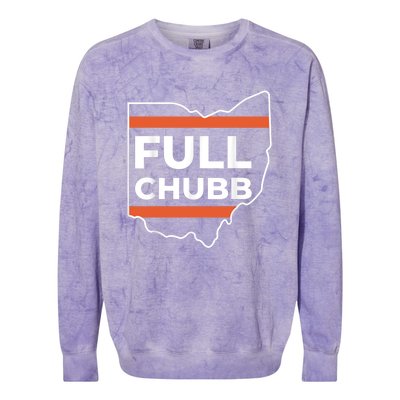 Full Chubb Football Funny Chubbhub Football Teams Cleveland Colorblast Crewneck Sweatshirt