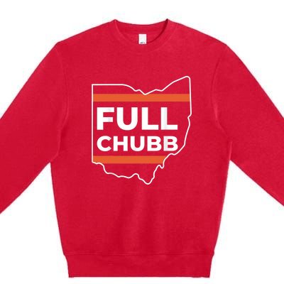 Full Chubb Football Funny Chubbhub Football Teams Cleveland Premium Crewneck Sweatshirt